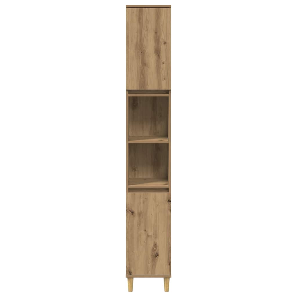 badeværelsesskab 30x30x190 cm konstrueret træ kunsteg