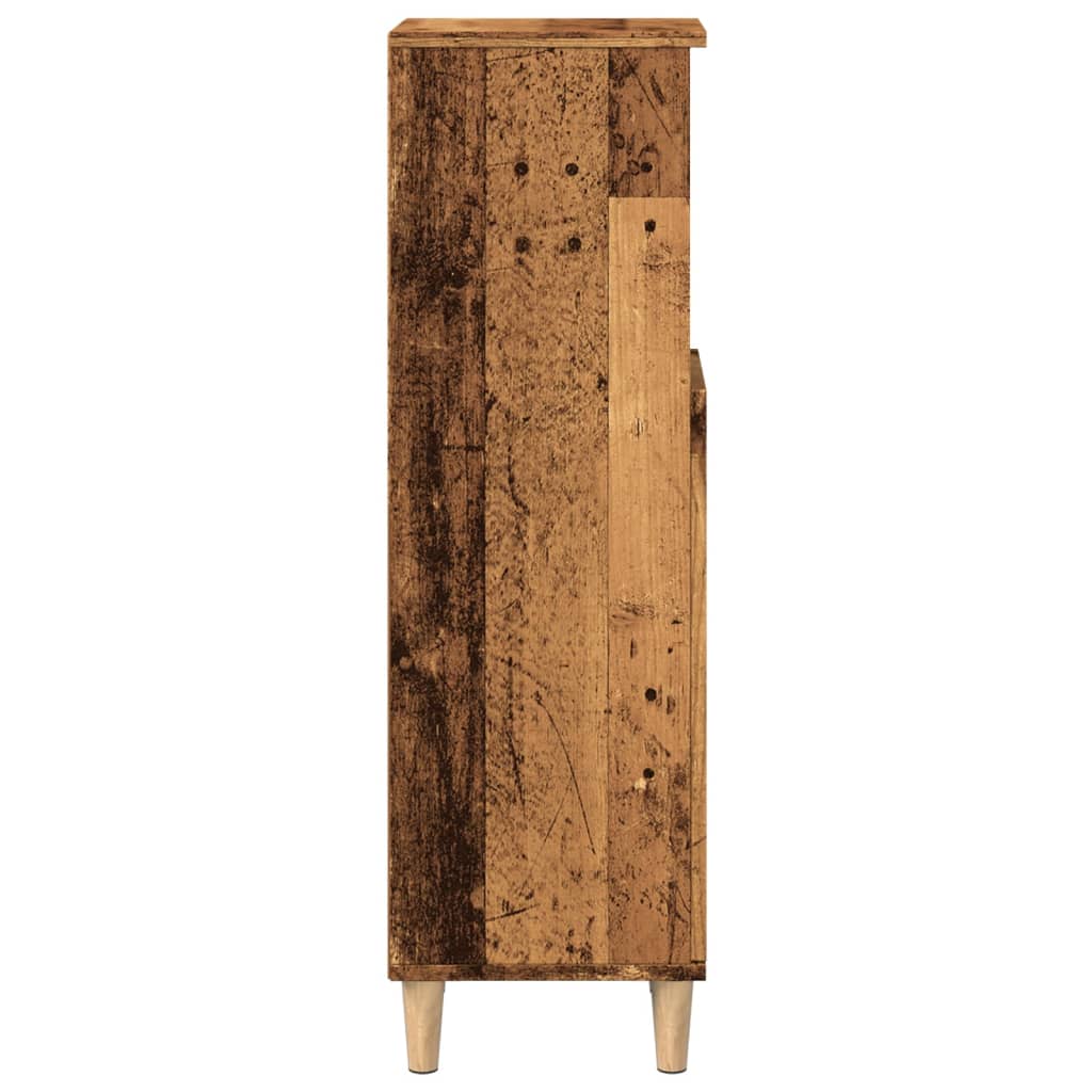 badeværelsesskab 30x30x100 cm konstrueret træ gammelt trælook