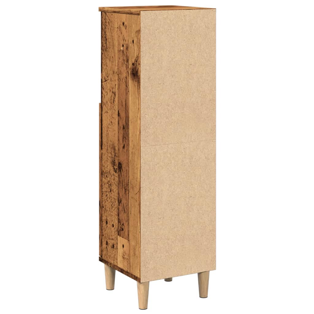 badeværelsesskab 30x30x100 cm konstrueret træ gammelt trælook