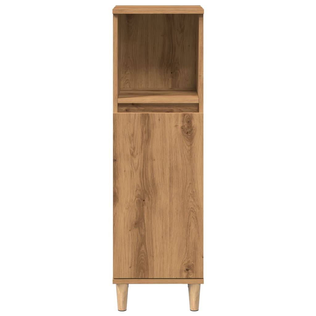 badeværelsesskab 30x30x100 cm konstrueret træ kunsteg