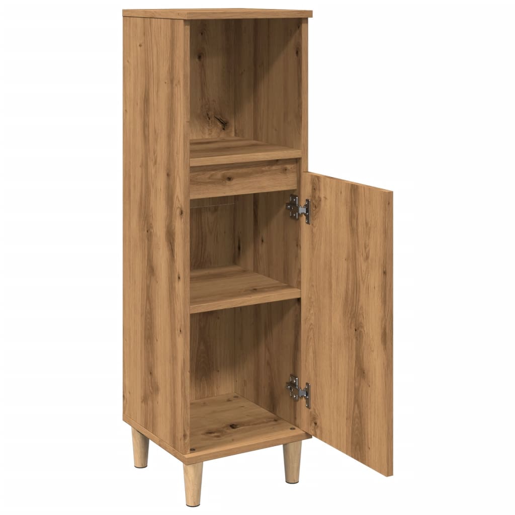 badeværelsesskab 30x30x100 cm konstrueret træ kunsteg