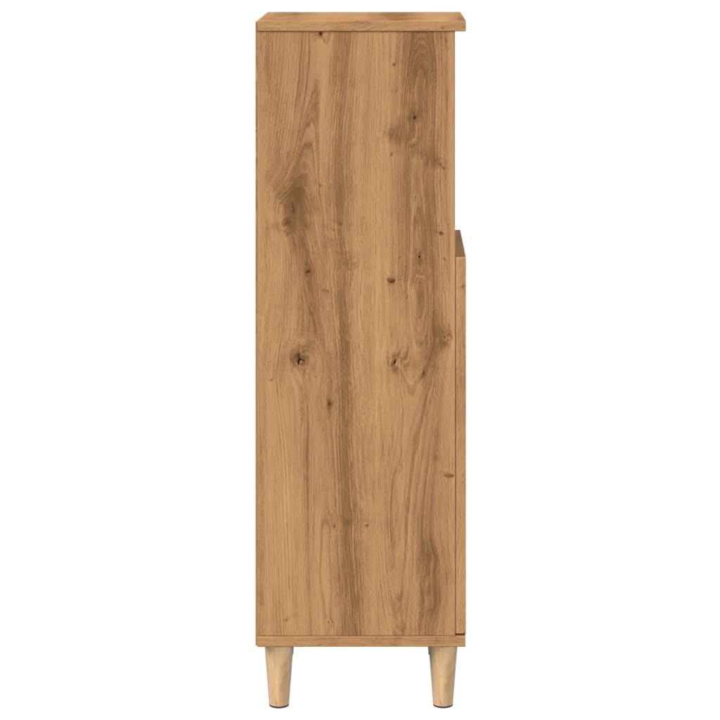 badeværelsesskab 30x30x100 cm konstrueret træ kunsteg