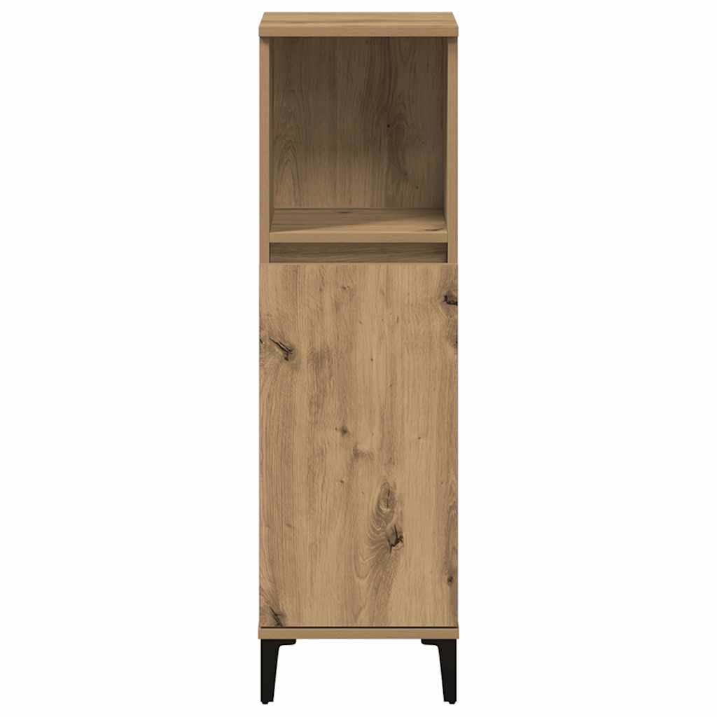 badeværelsesskab 30x30x100 cm konstrueret træ kunsteg