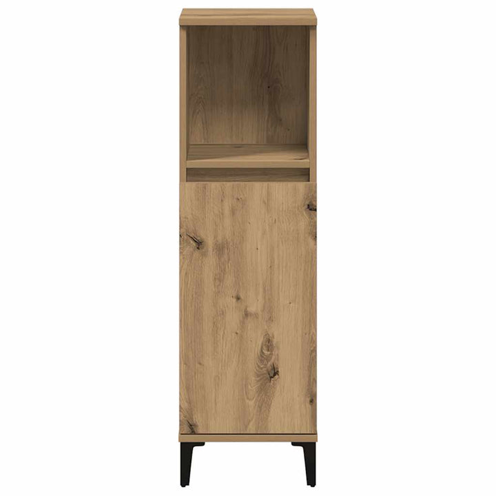 badeværelsesskab 30x30x100 cm konstrueret træ kunsteg