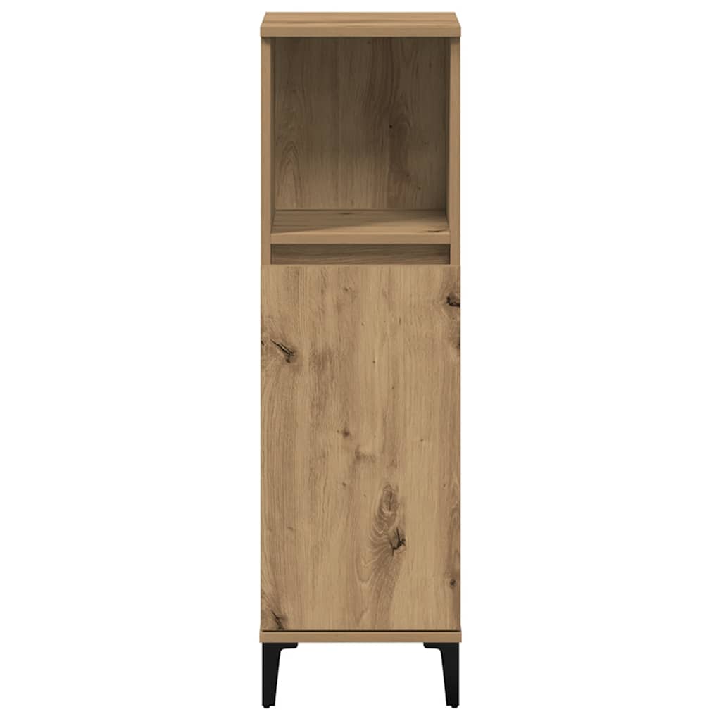 badeværelsesskab 30x30x100 cm konstrueret træ kunsteg