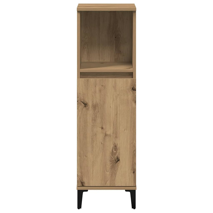 badeværelsesskab 30x30x100 cm konstrueret træ kunsteg