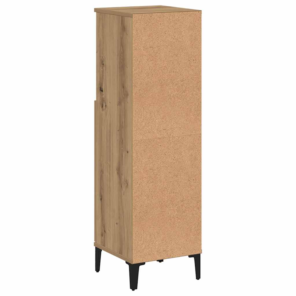 badeværelsesskab 30x30x100 cm konstrueret træ kunsteg