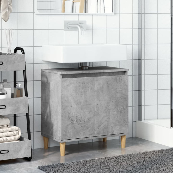 underskab til håndvask 58x33x60 cm konstrueret træ betongrå