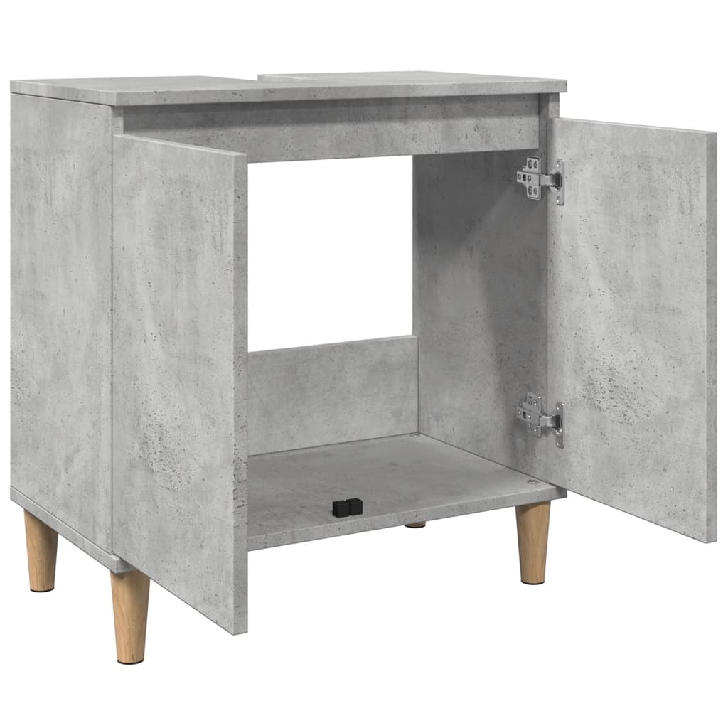 underskab til håndvask 58x33x60 cm konstrueret træ betongrå