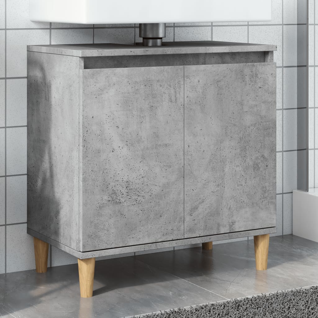 underskab til håndvask 58x33x60 cm konstrueret træ betongrå