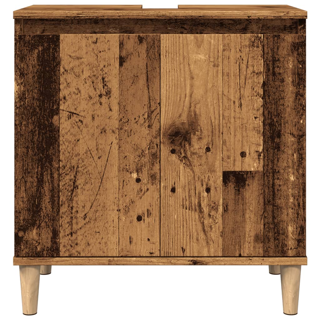 underskab til håndvask 58x33x60 cm konstrueret træ antikt træ