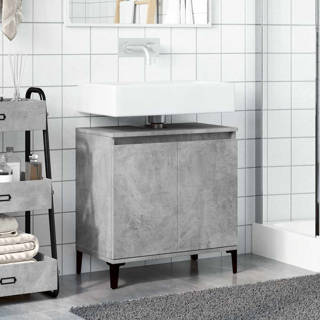 underskab til håndvask 58x33x60 cm konstrueret træ betongrå