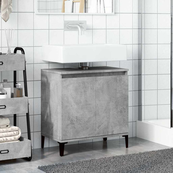 underskab til håndvask 58x33x60 cm konstrueret træ betongrå