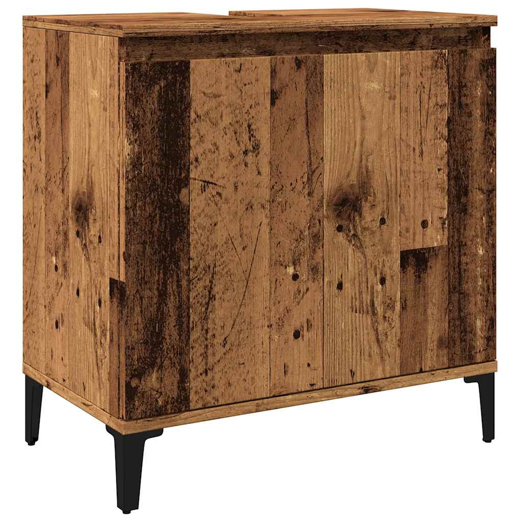 underskab til håndvask 58x33x60 cm konstrueret træ antikt træ