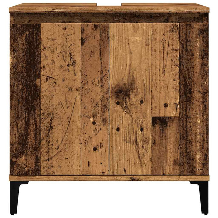 underskab til håndvask 58x33x60 cm konstrueret træ antikt træ