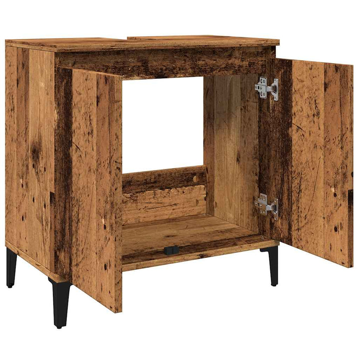 underskab til håndvask 58x33x60 cm konstrueret træ antikt træ