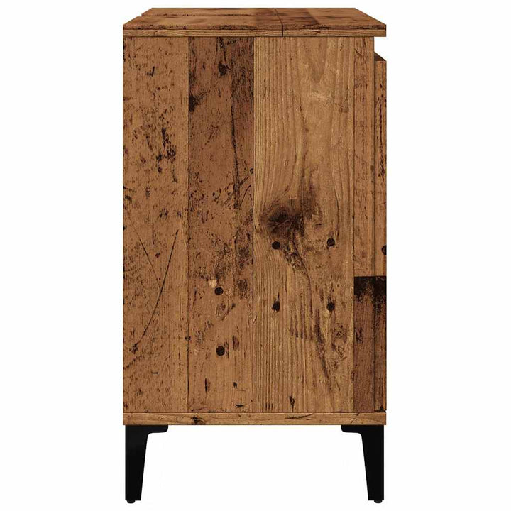 underskab til håndvask 58x33x60 cm konstrueret træ antikt træ