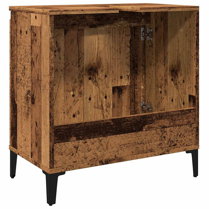underskab til håndvask 58x33x60 cm konstrueret træ antikt træ