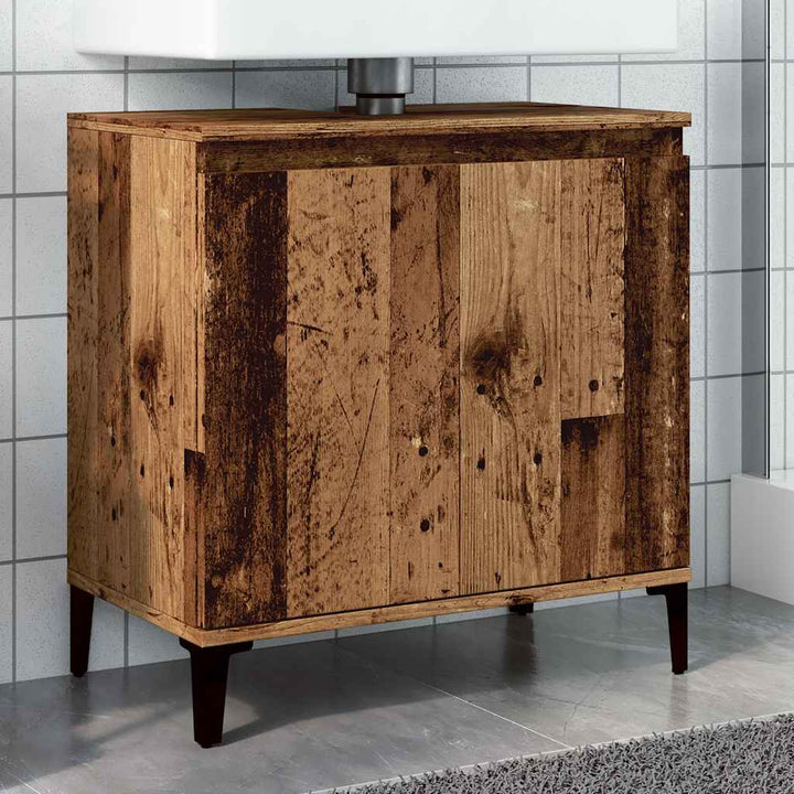 underskab til håndvask 58x33x60 cm konstrueret træ antikt træ