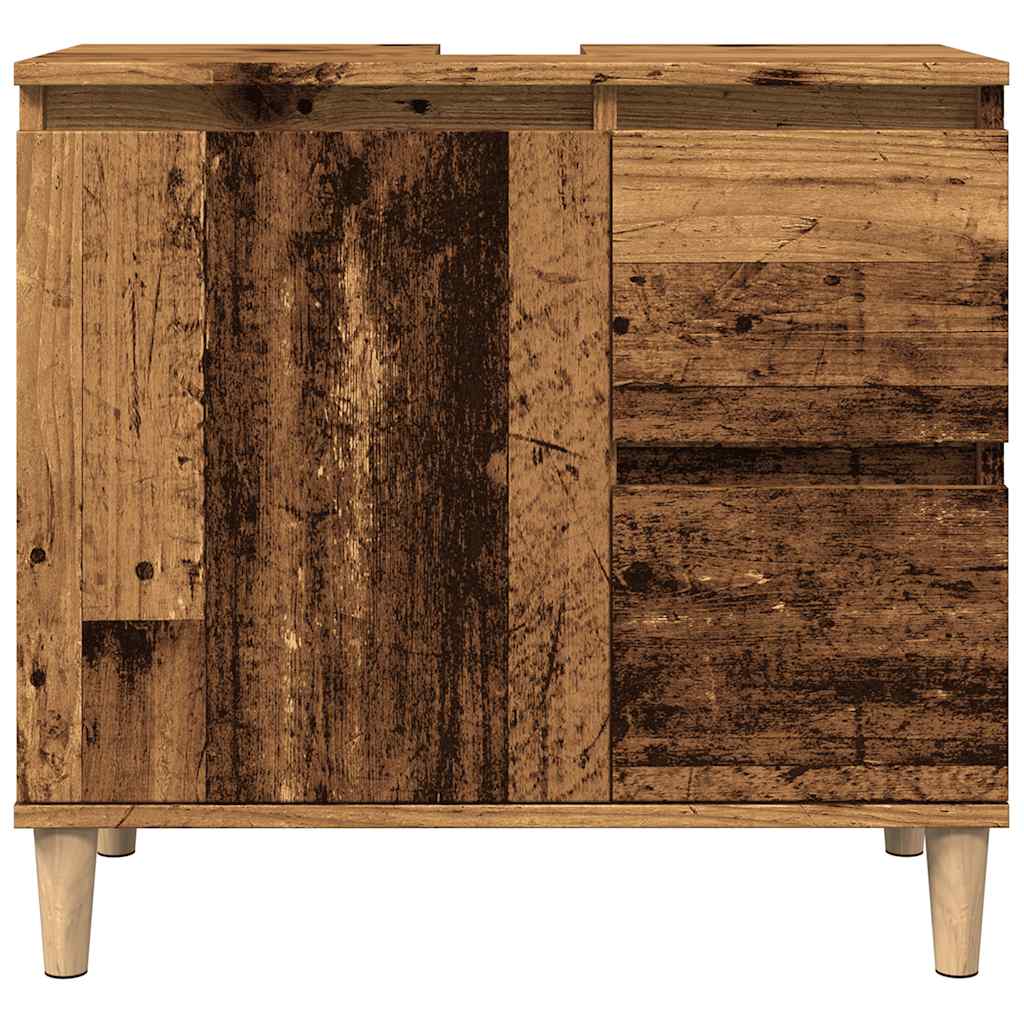 underskab til vask 65x33x60 cm konstrueret træ gammelt trælook