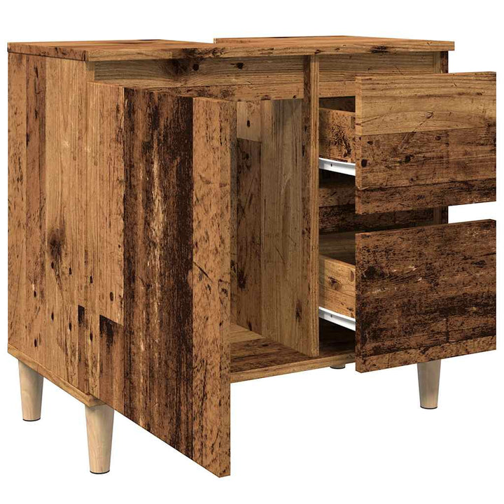underskab til vask 65x33x60 cm konstrueret træ gammelt trælook
