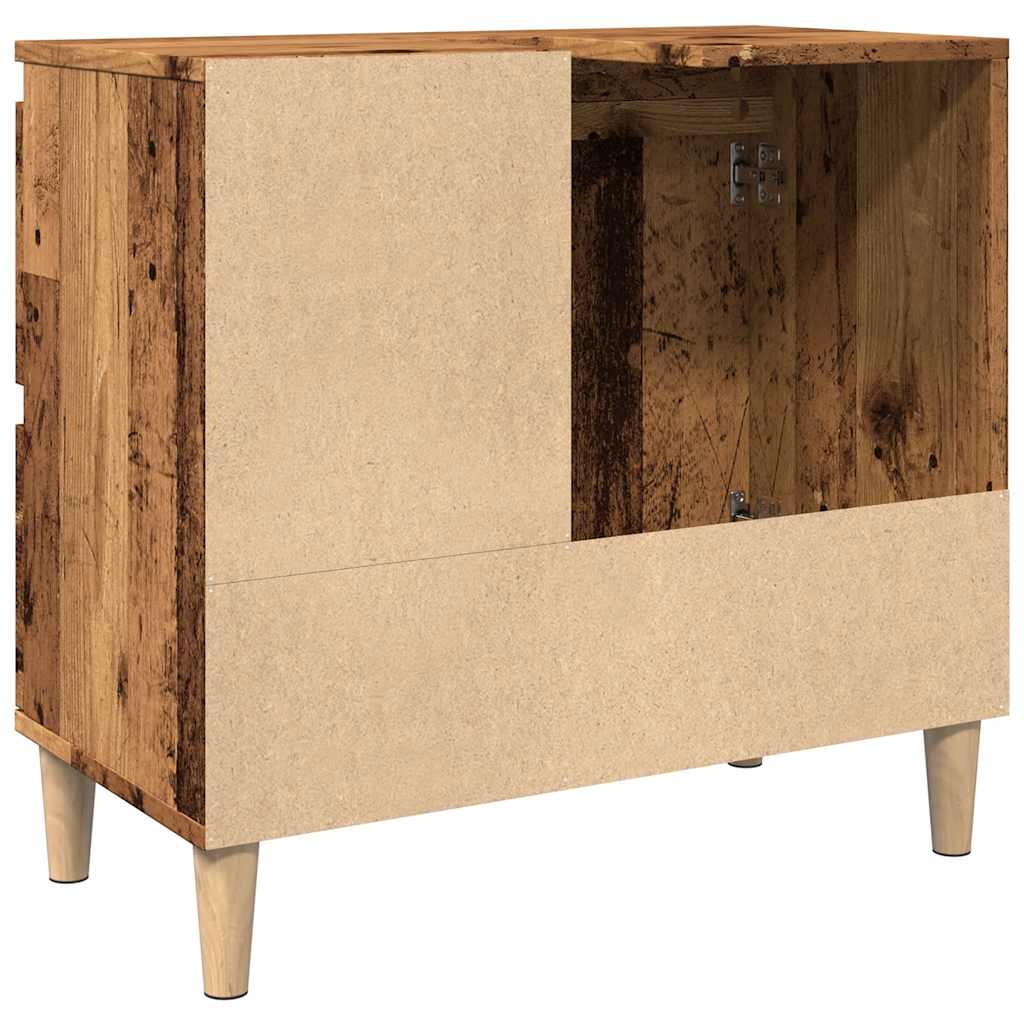underskab til vask 65x33x60 cm konstrueret træ gammelt trælook