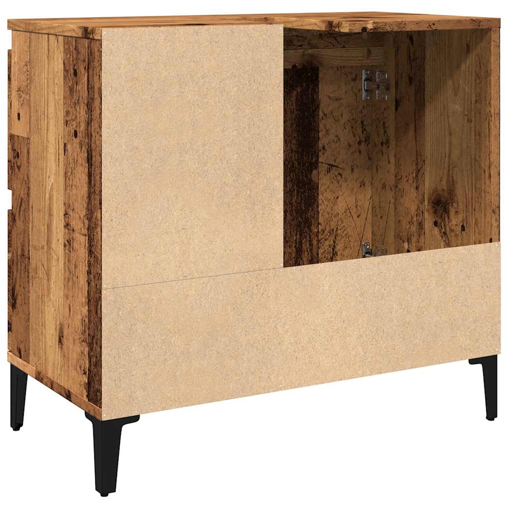underskab til vask 65x33x60 cm konstrueret træ gammelt trælook