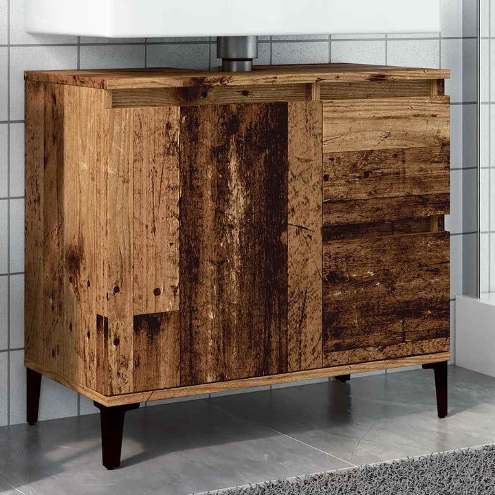underskab til vask 65x33x60 cm konstrueret træ gammelt trælook