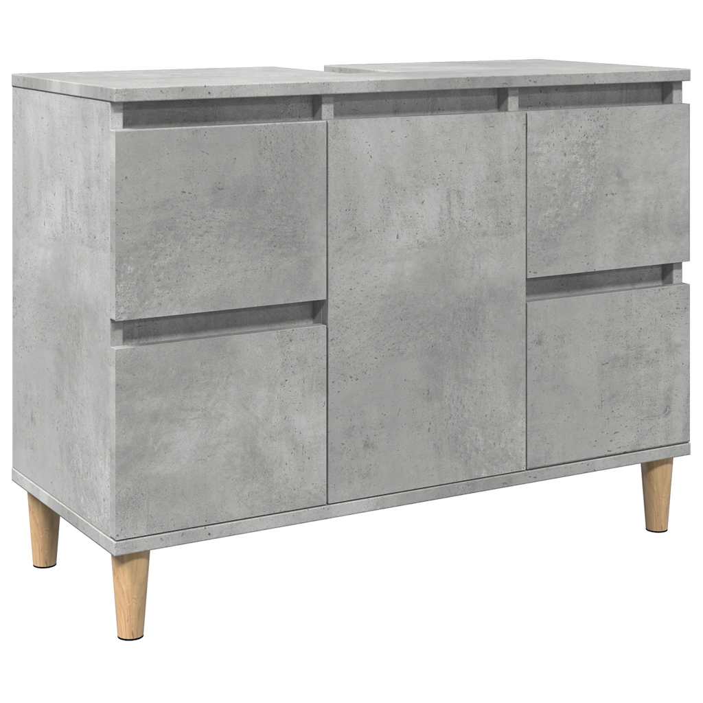 underskab til håndvask 80x33x60 cm konstrueret træ betongrå