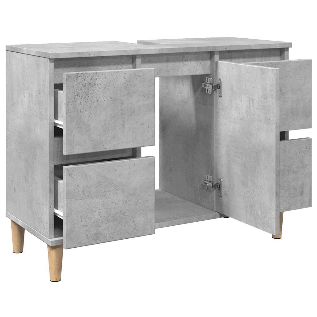 underskab til håndvask 80x33x60 cm konstrueret træ betongrå