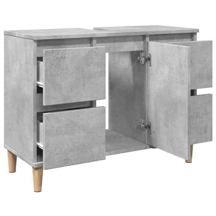underskab til håndvask 80x33x60 cm konstrueret træ betongrå