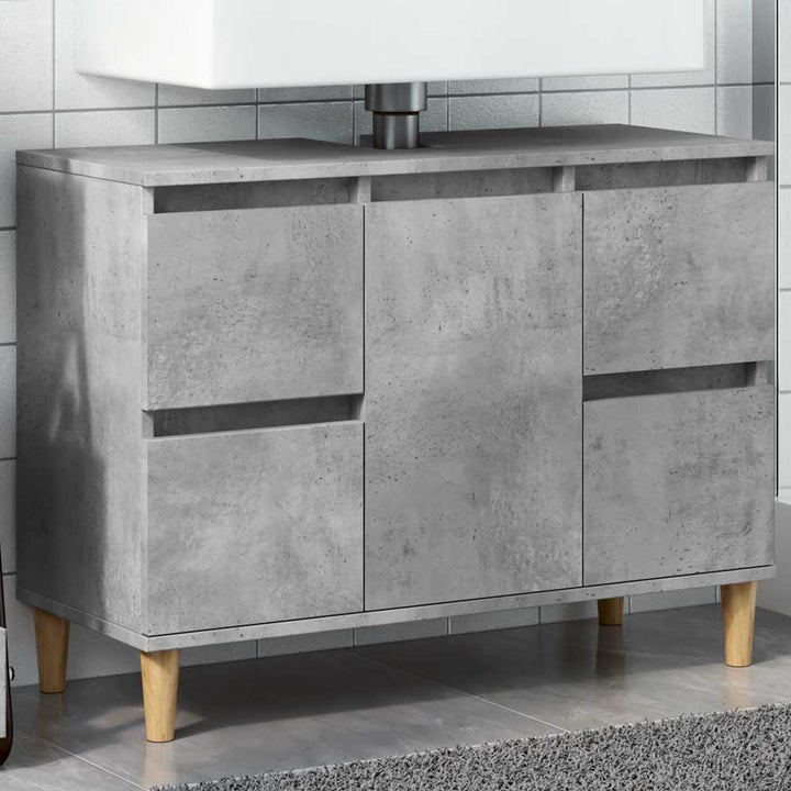 underskab til håndvask 80x33x60 cm konstrueret træ betongrå