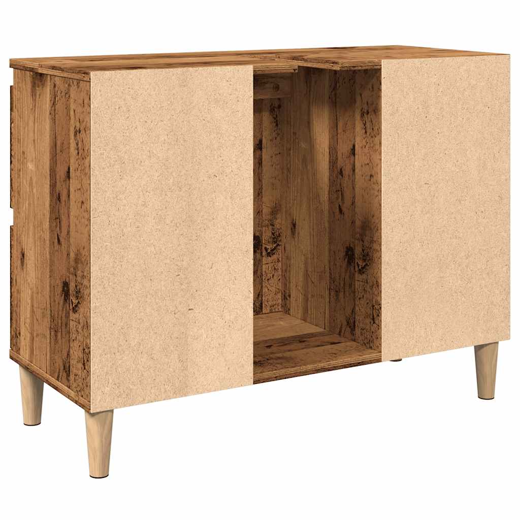 underskab til håndvask 80x33x60 cm konstrueret træ antikt træ