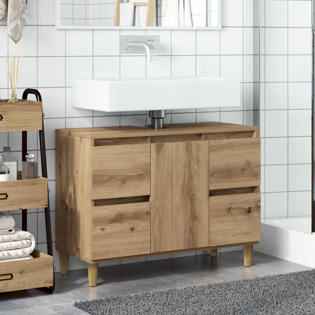 underskab til håndvask 80x33x60 cm konstrueret træ kunsteg