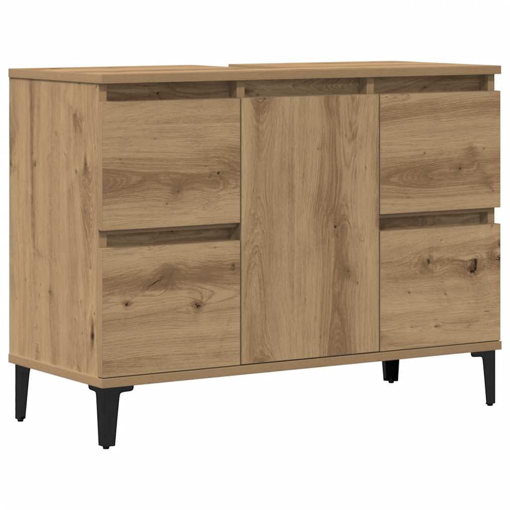 underskab til håndvask 80x33x60 cm konstrueret træ kunsteg