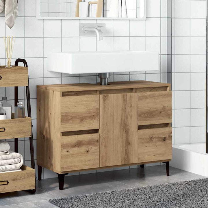 underskab til håndvask 80x33x60 cm konstrueret træ kunsteg