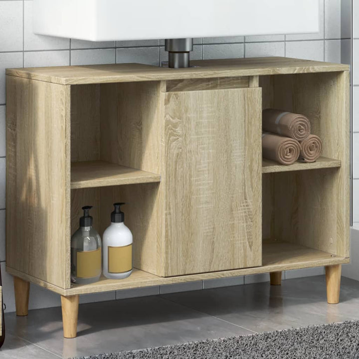 badeværelsesskab 80x33x60 cm konstrueret træ sonoma-eg
