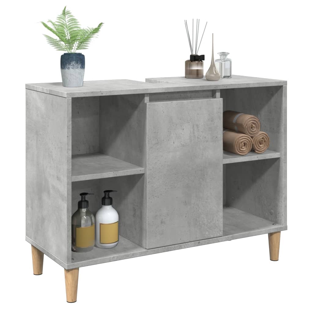 badeværelsesskab 80x33x60 cm konstrueret træ betongrå