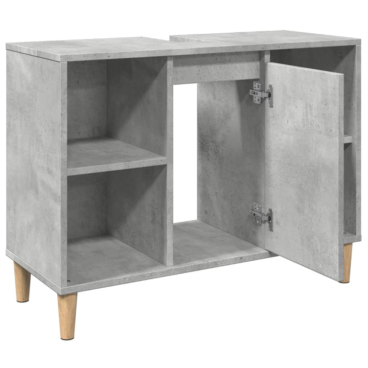 badeværelsesskab 80x33x60 cm konstrueret træ betongrå