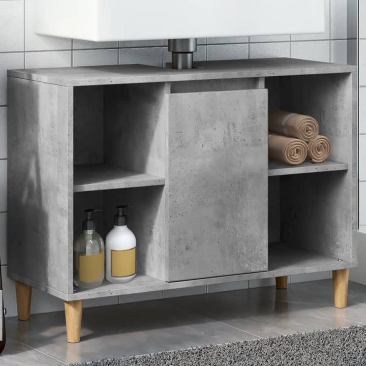 badeværelsesskab 80x33x60 cm konstrueret træ betongrå