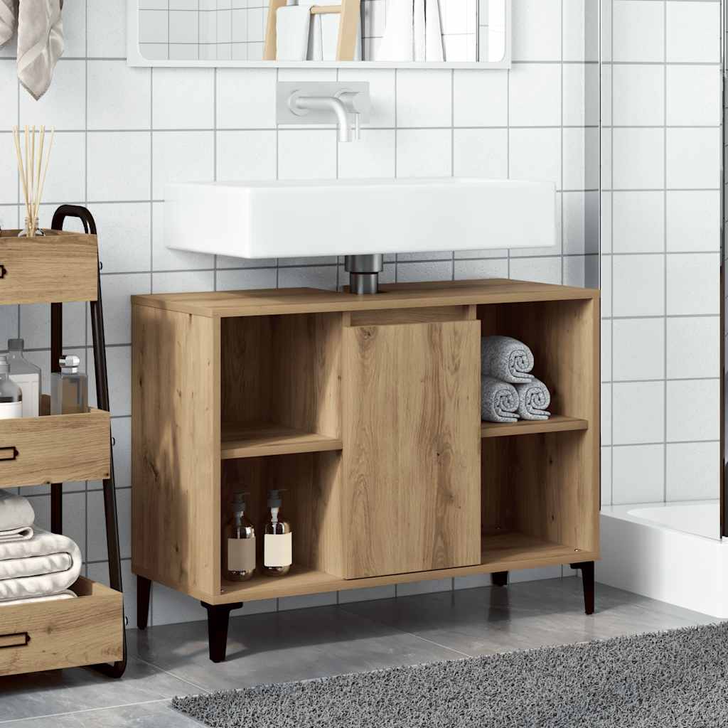 underskab til håndvask 80x33x60 cm konstrueret træ kunsteg