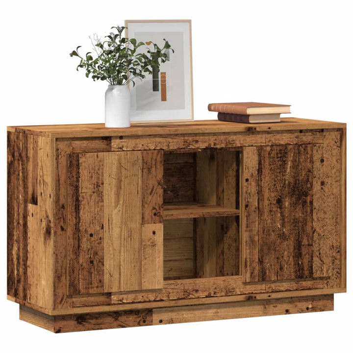 skænk 102x35x60 cm konstrueret træ antikt trælook