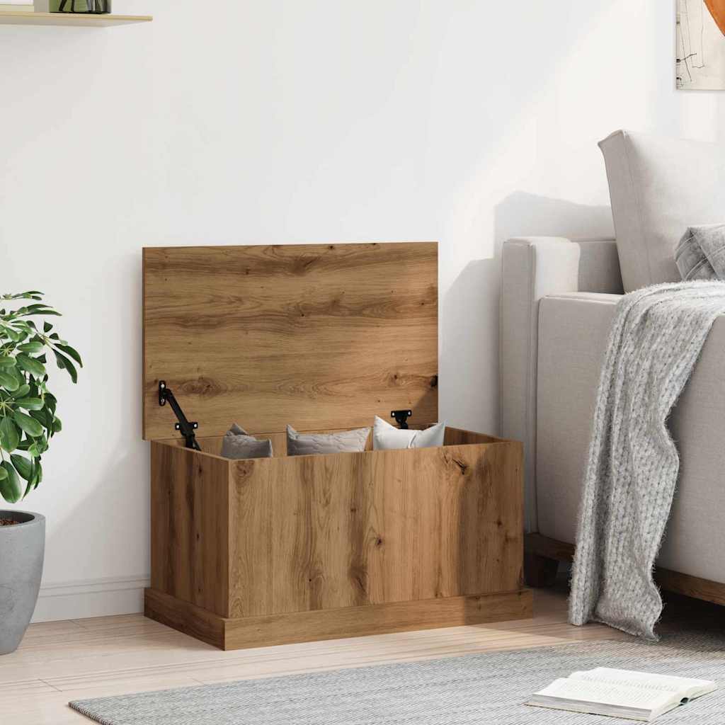 opbevaringskasse 70x40x38 cm konstrueret træ kunsteg