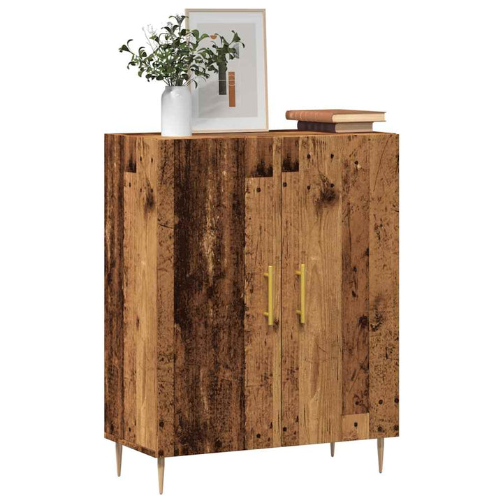 skænk 69,5x34x90 cm konstrueret træ antikt trælook