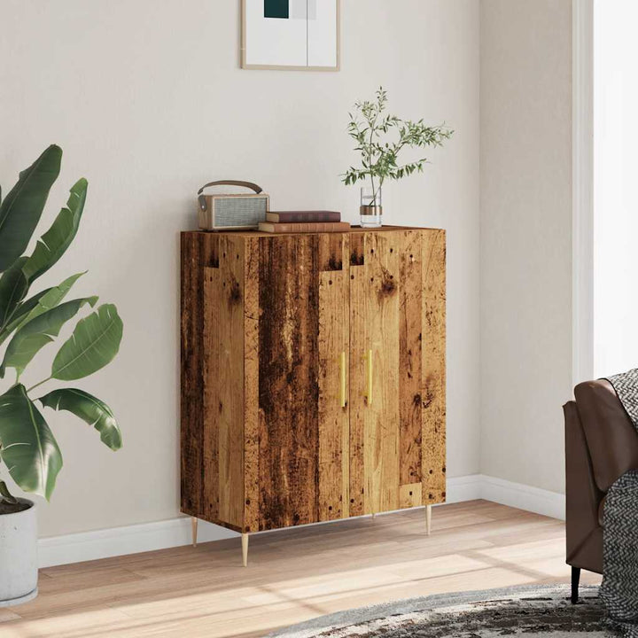skænk 69,5x34x90 cm konstrueret træ antikt trælook