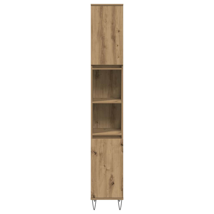 badeværelsesskab 30x30x190 cm konstrueret træ kunsteg