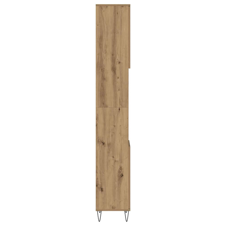badeværelsesskab 30x30x190 cm konstrueret træ kunsteg