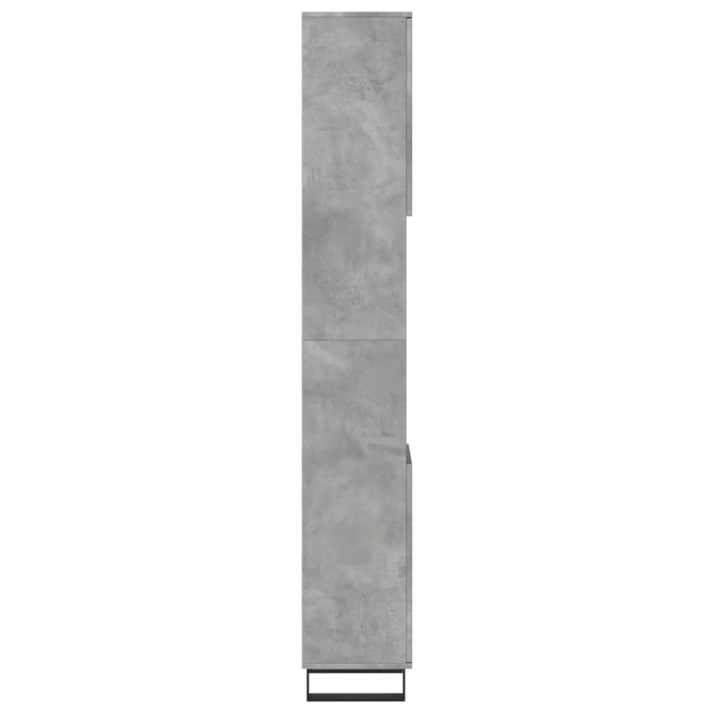 badeværelsesskab 30x30x190 cm konstrueret træ betongrå