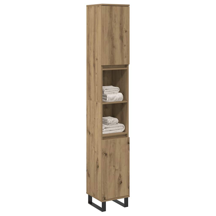 badeværelsesskab 30x30x190 cm konstrueret træ kunsteg