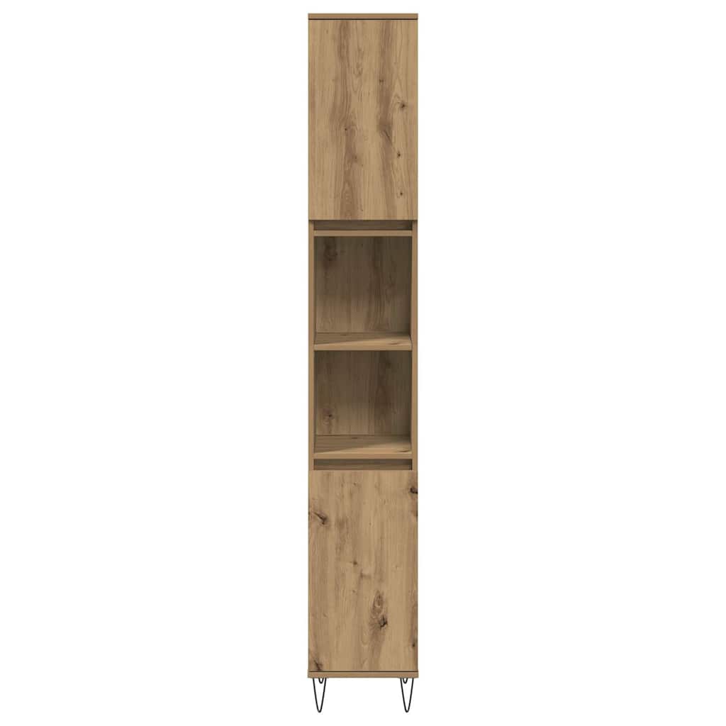 badeværelsesskab 30x30x190 cm konstrueret træ kunsteg